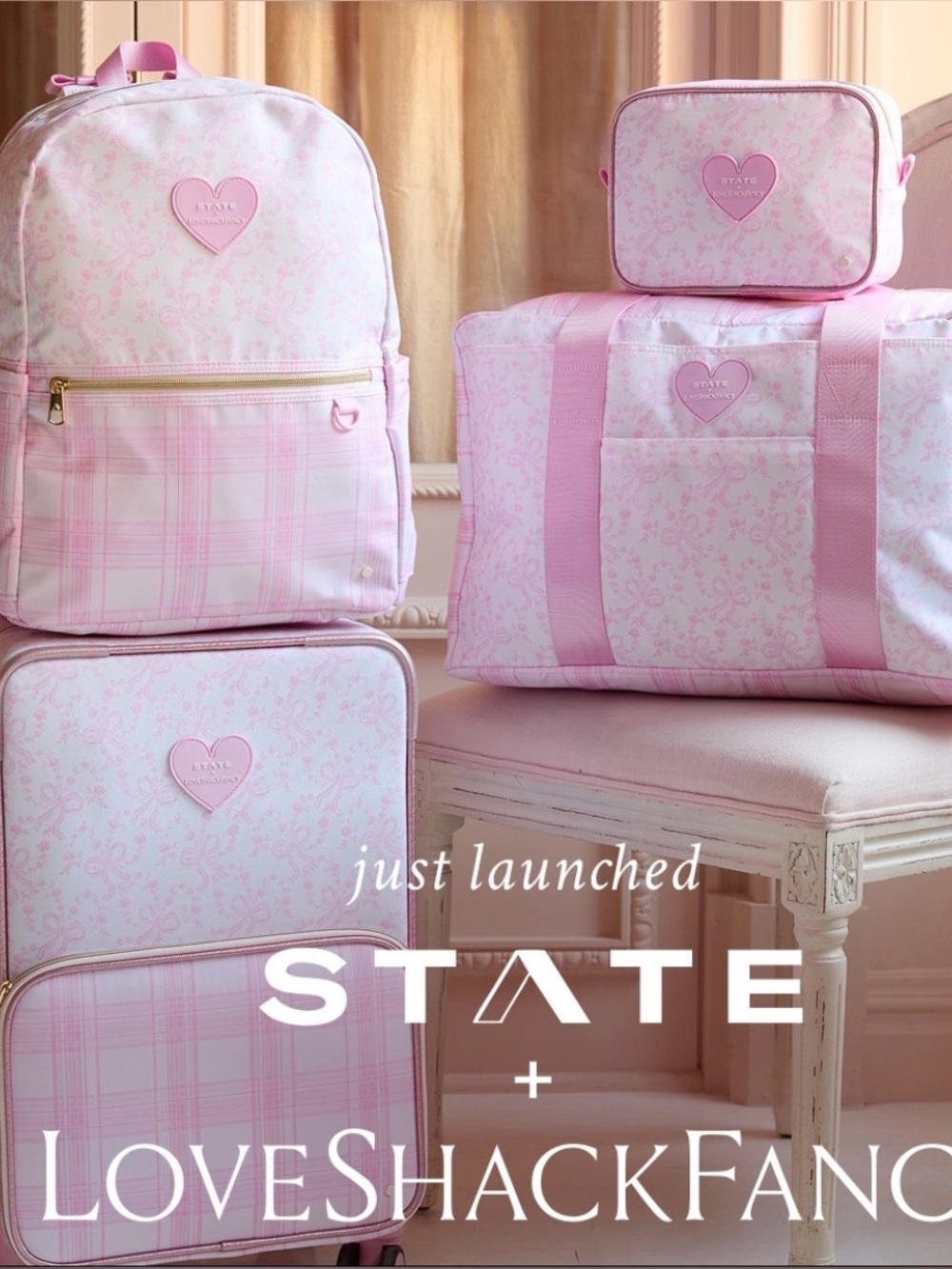 LOVESHACKFANCY STATE TRAVEL LUGGAGE SET OF 3
